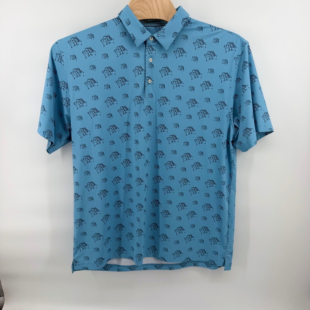 Swing Juice Mens 2X Golf Polo Shirt Blue Taco All Over Print Stretch Performance